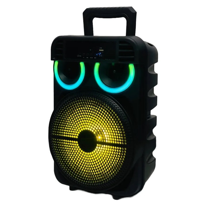 Boxa portabila, difuzor 8″, putere 11w, 1500 mah, usb, TF, radio FM, microfon wireless