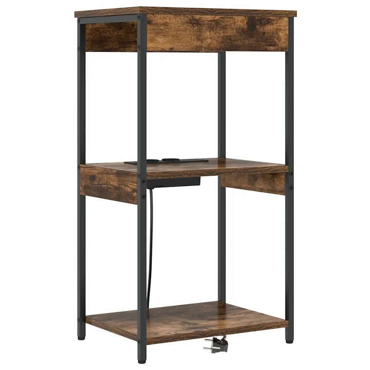 Dulap de noapte vidaXL, Stejar fumuriu 41 x 31 x 76 cm Lemn compozit