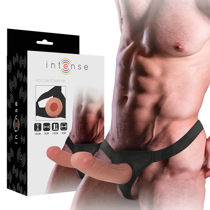 Ham gol cu dildo, Intense, 16x3cm, culoare naturala, material flexibil