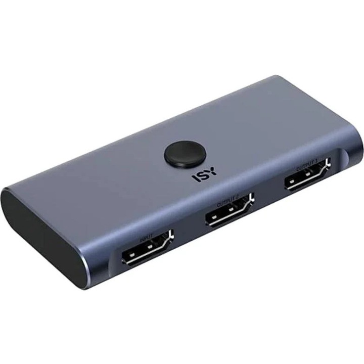 Comutator HDMI ISY IHD-9200 2in1, 4K, 10,2 Gbit/s, Srebrny