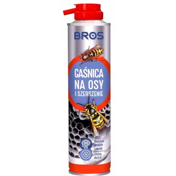Spray insecticid BROS pentru viespi, insecte, 300 ml, aplicare de la 5 m, protectie indelungata
