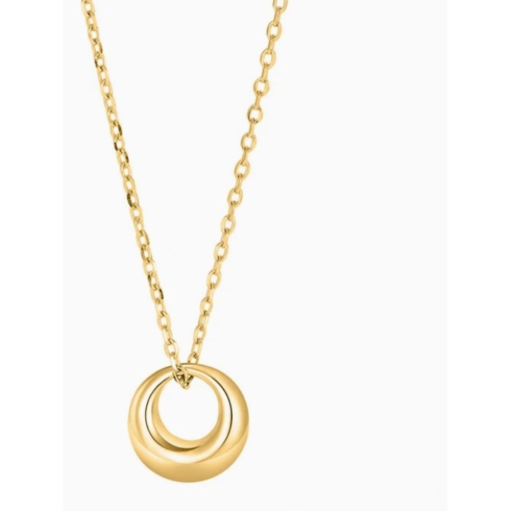 Colier din inox, auriu, design clasic cu inima, lungime 40+5cm, dimensiuni pandantiv 2,1x2,1cm