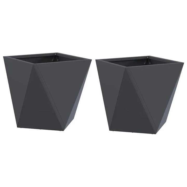 vidaXL Jardiniera 2 pcs Antracit 30 x 30 x 30 cm Otel