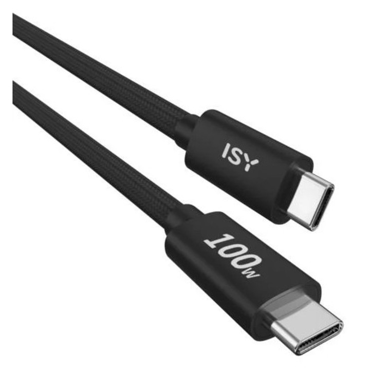 Cablu de date telefoane, ISY, IUC-5900 USB-C, 1,8m, 100W, transfer 10 Gb/s, suport 4K