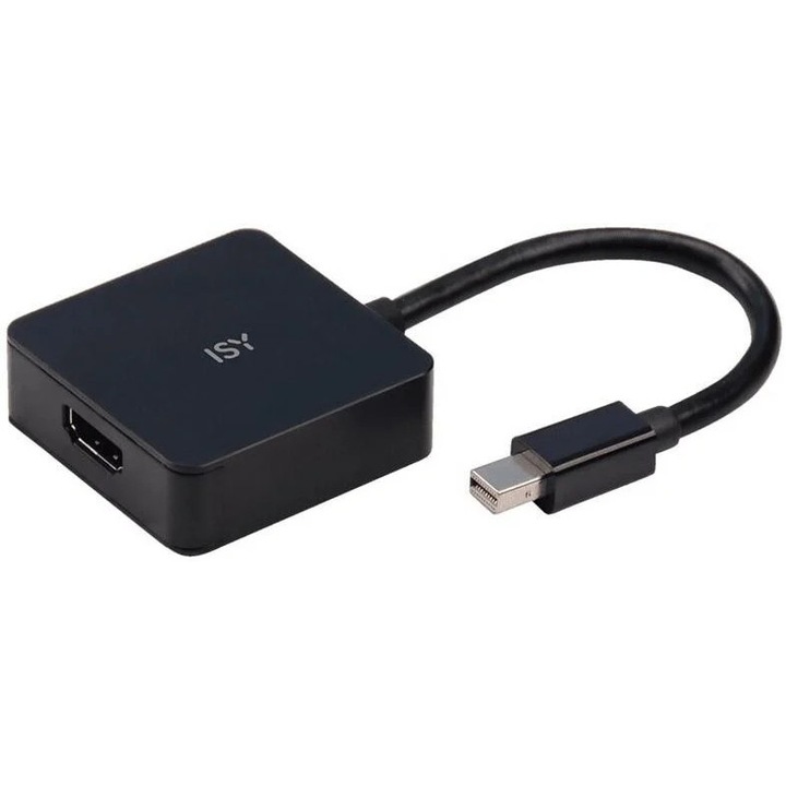 Adapter Mini DisplayPort la HDMI ISY, 1920x1080p, Plug & Play, negru