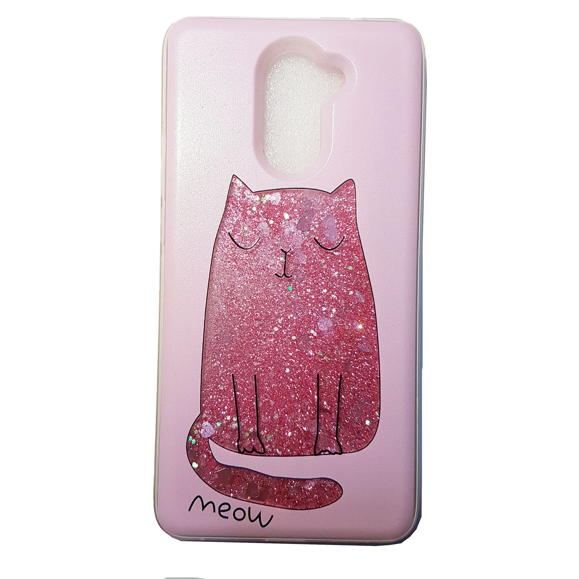 Husa Meow pentru, Xiaomi Note 4, Pink Glitter, Licquid case