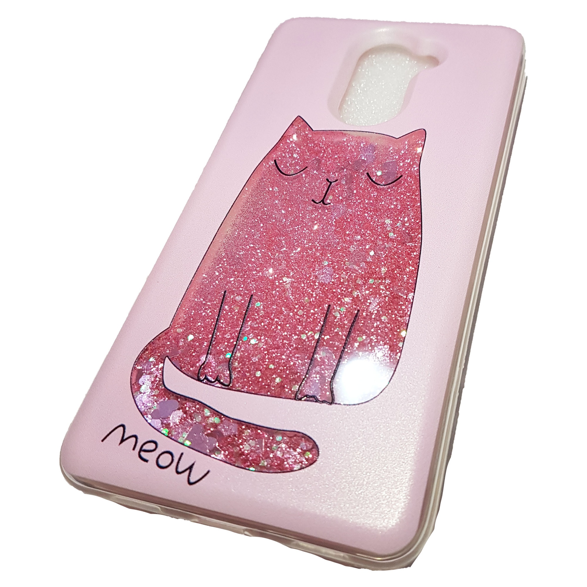 Husa Meow pentru, Xiaomi Note 4, Pink Glitter, Licquid case