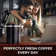 Recipient de Cafea Inoxidabil 304, 1.8L, Etansare cu Vacuum, Supapa de Evacuare, Setare Data, Lingura Inclusa, Retinere Aromei, Ideal pentru Depozitare Boabe de Cafea, Negru