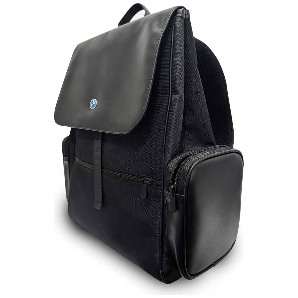 Rucsac BMW Side Pockets Metal Logo pentru laptop 15 inch si accesorii, Negru