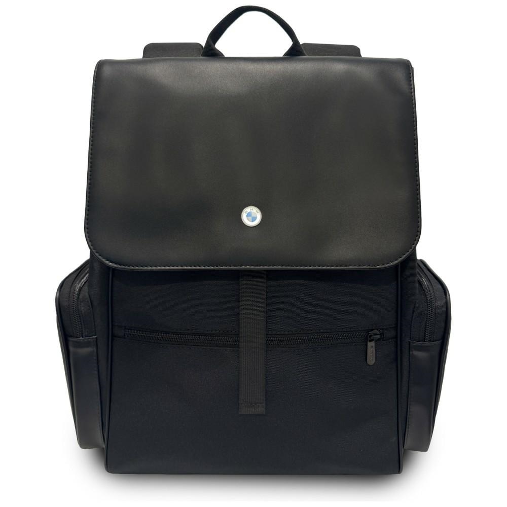 Rucsac BMW Side Pockets Metal Logo pentru laptop 15 inch si accesorii, Negru