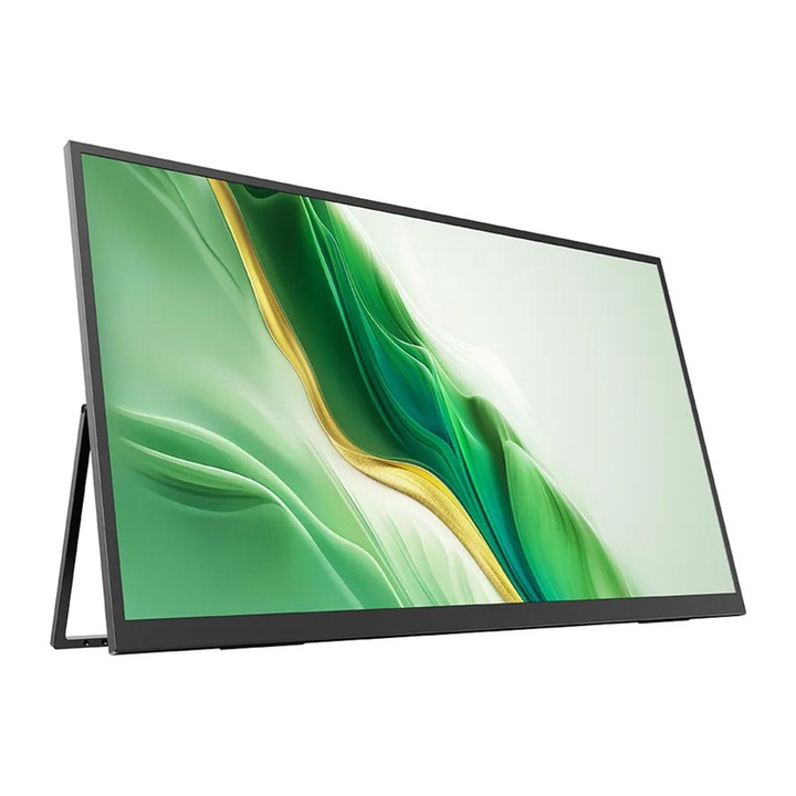 Monitor portabil Uperfect UMax 23 M238T01, QLED, 23.8 inch, 1920x1080, 120Hz, Negru, Difuzor integrat, 2x USB-C, 1x HDMI Mini