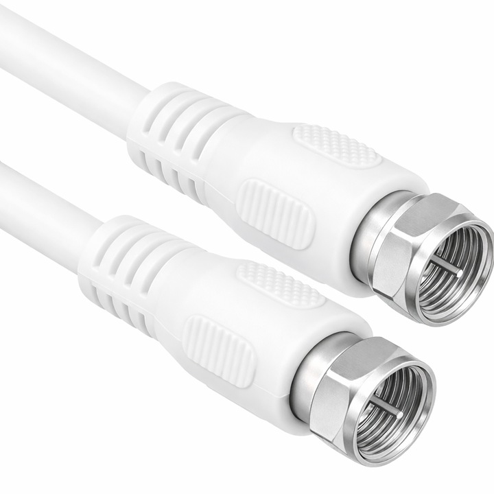 Cablu Coaxial Profesional TV / Satelit, F Tata – F Tata, 0.5 m, Dublu Ecranat 85 dB, CATV si Modem Internet