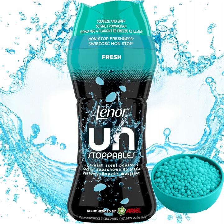 Balsam de rufe, LENOR, perle parfumate 195g, Fresh, pentru toate tipurile de tesaturi