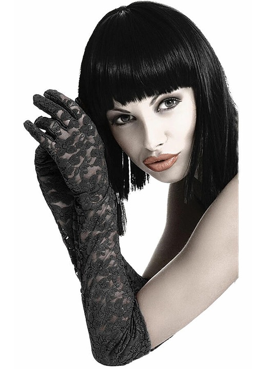 Elegáns csipkekesztyű, Chilirose, CR 3071 modell, fekete, anatómiai szabás, kiváló minőségű anyag, One Size INTL