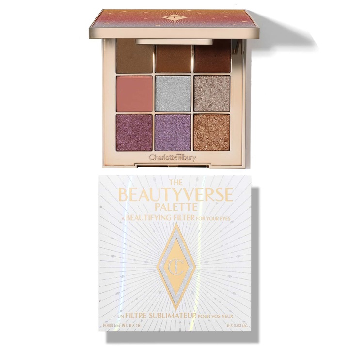Палитра сенки за очи, Charlotte Tilbury, The Beautyverse Palette, многоцветна, 9гр