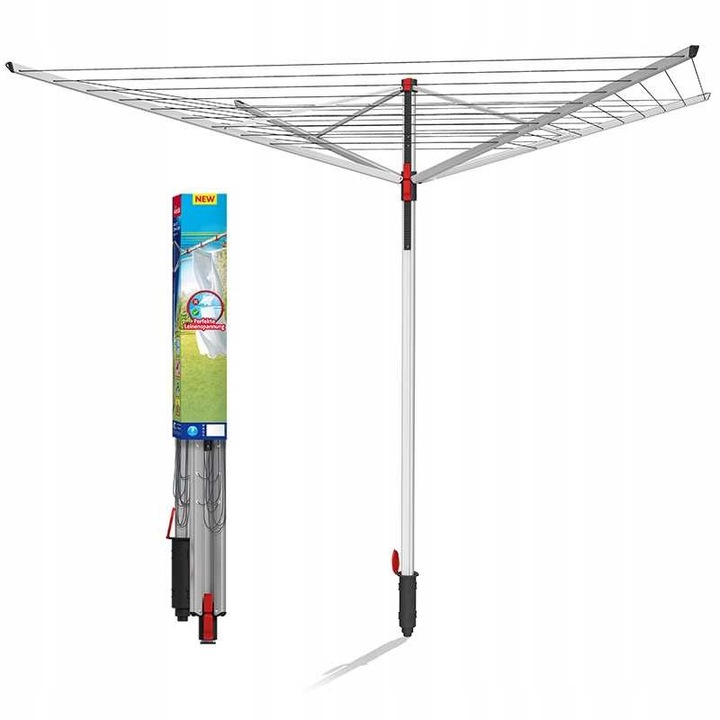 Vileda Sun Lift 50 ruhaszárító, 50m, 4 tartó, állítható magasságú, alumínium, komplett szett