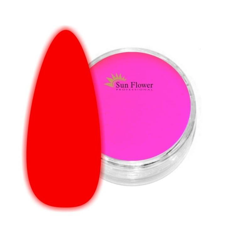 Pudra acrilica Fluo Effect 2g, Sunflower, roz, stralucitoare in intuneric