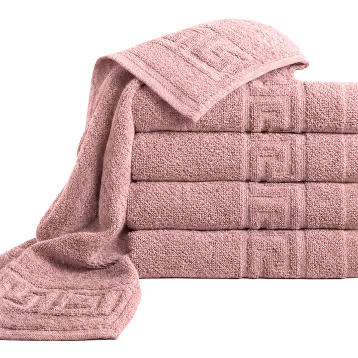 Set 5 prosoape greek border, Textilici, 30x 50 cm, 100% bumbac, absorbante si pufoase, pudra