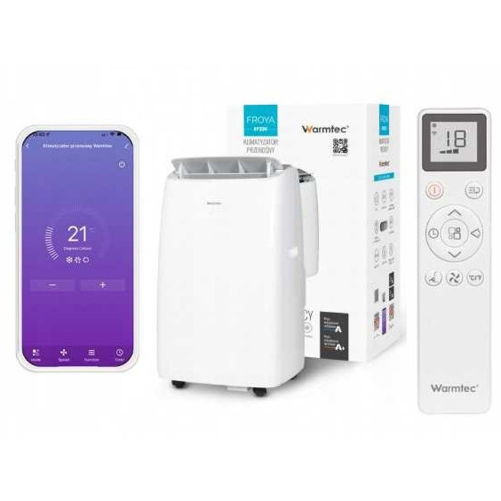 Aer conditionat portabil WARMTEC Froya KP35W, Wi-Fi, 3,5 kW, R290, 40 m²