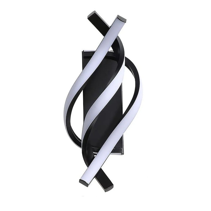 Лампа за стена NEXTLY, за интериор, LED, топла светлина, 3 източника на осветление, модерен дизайн, 33x13см, черна