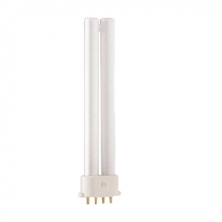 Bec Compact Fluorescent Philips PL-S 9W/827/4P 2G7 600Lm 2700K Lumina Alba Calda Clasa Energetica G