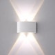 Aplica LED de perete, NEXTLY, 4 Leduri, lumina sus si jos, iluminat exterior si interior, 4W, 3000K, lumina calda, IP65, aluminiu, alb