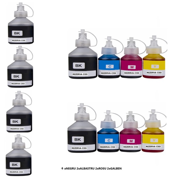 Cartus cerneala CISS compatibil BROTHER 6x NEGRU + 2x ALBASTRU + 2x ROSU + 2x GALBEN
