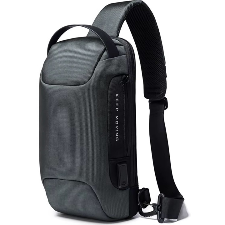 IS-36232 USB töltős válltáska - Szürke