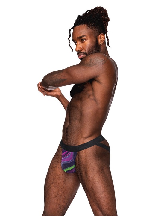 Szexi fekete Power Jockstrap ferfiaknak, rugalmas gyuruvel, Fekete, S-M