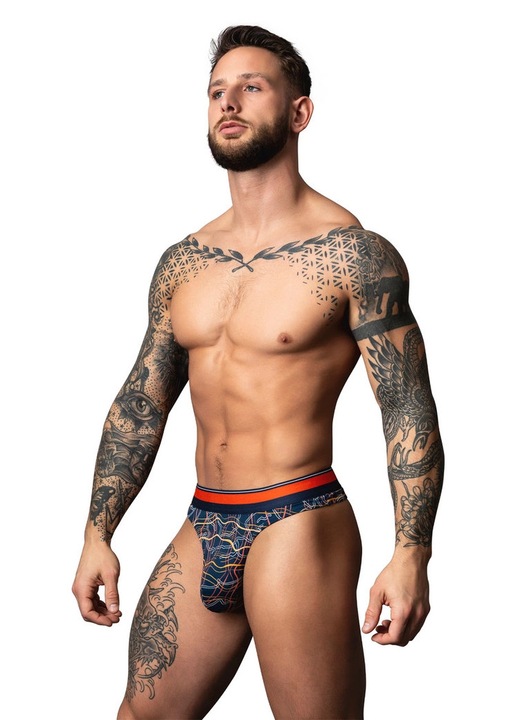 Szexi tanga, Male Power, Soo Cumfy Tanga, márványkék, prémium modál, Kék, S-M