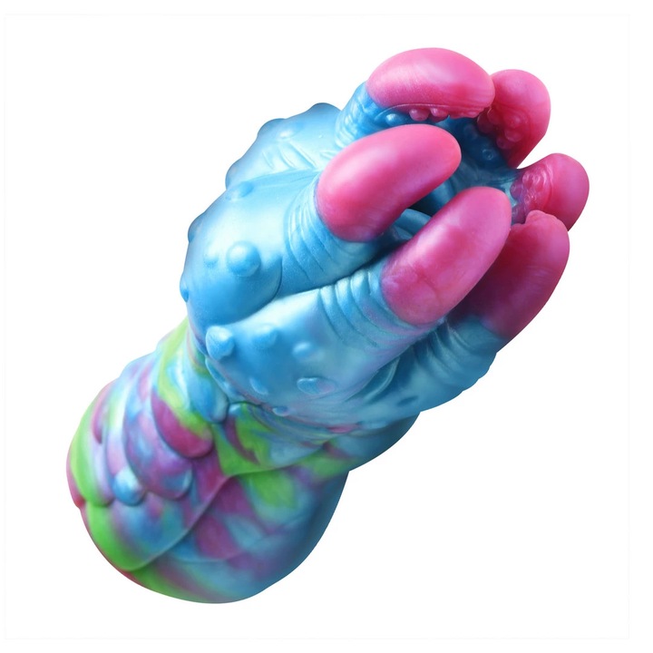 Интимна машина Asstra, 18 см, първокласен силикон, синьо-виолетово с розови акценти XR Brands