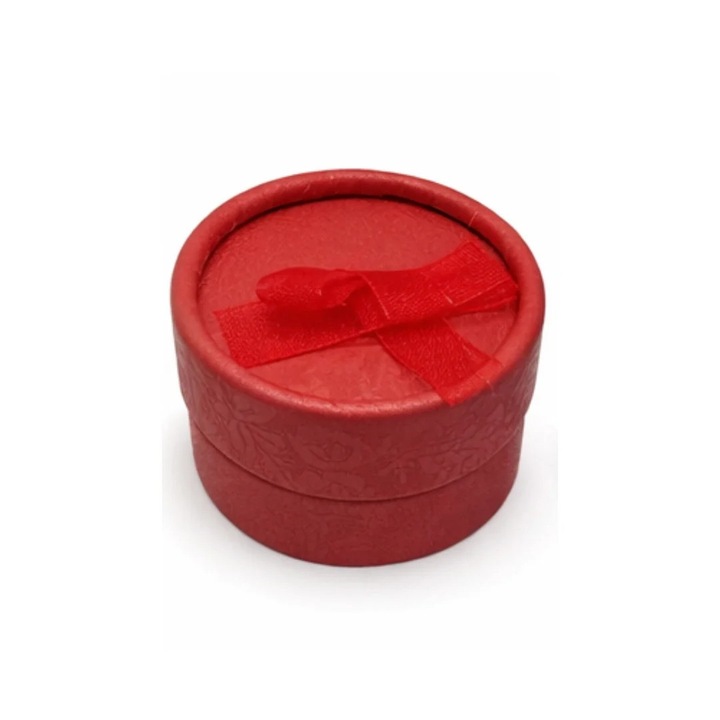 Кръгла червена подаръчна кутия, Dactylion, диаметър 5 см, идеална за бижута и малки аксесоари