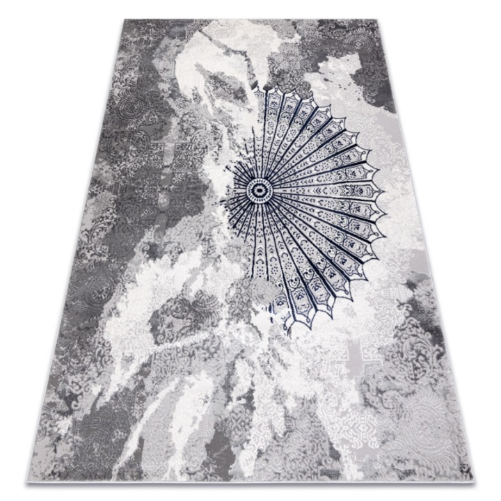 Covor DYWANY ŁUSZCZÓW ALLURE 5715 Abstract - Structural, elegant, glamour gri deschis / albastru inchis, 280x370 cm