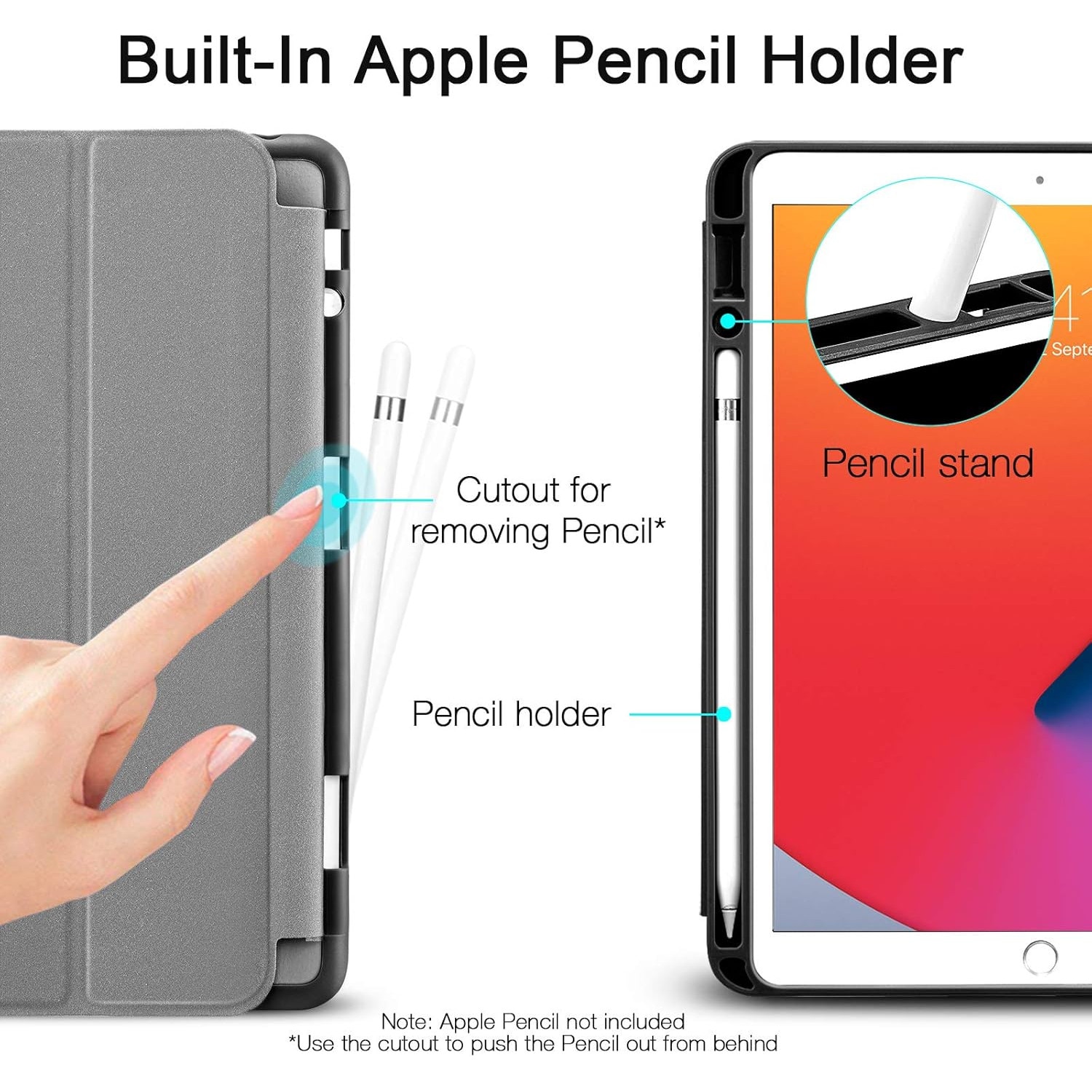Husa tableta ESR pentru Apple iPad 9/8/7 10.2", gri, dimensiuni 250.60x174.10x7.50mm