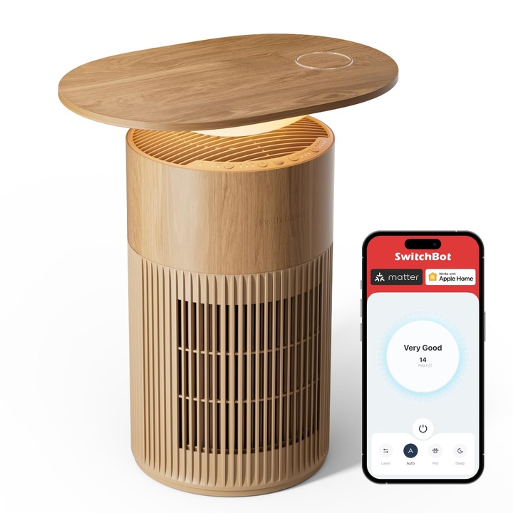 Purificator de aer cu umidificator Sharp KI-N52EU-L, 5 trepte de filtrare, tehnologie Plasmacluster Ion 25000, 38 m², gri, 384x230x619mm