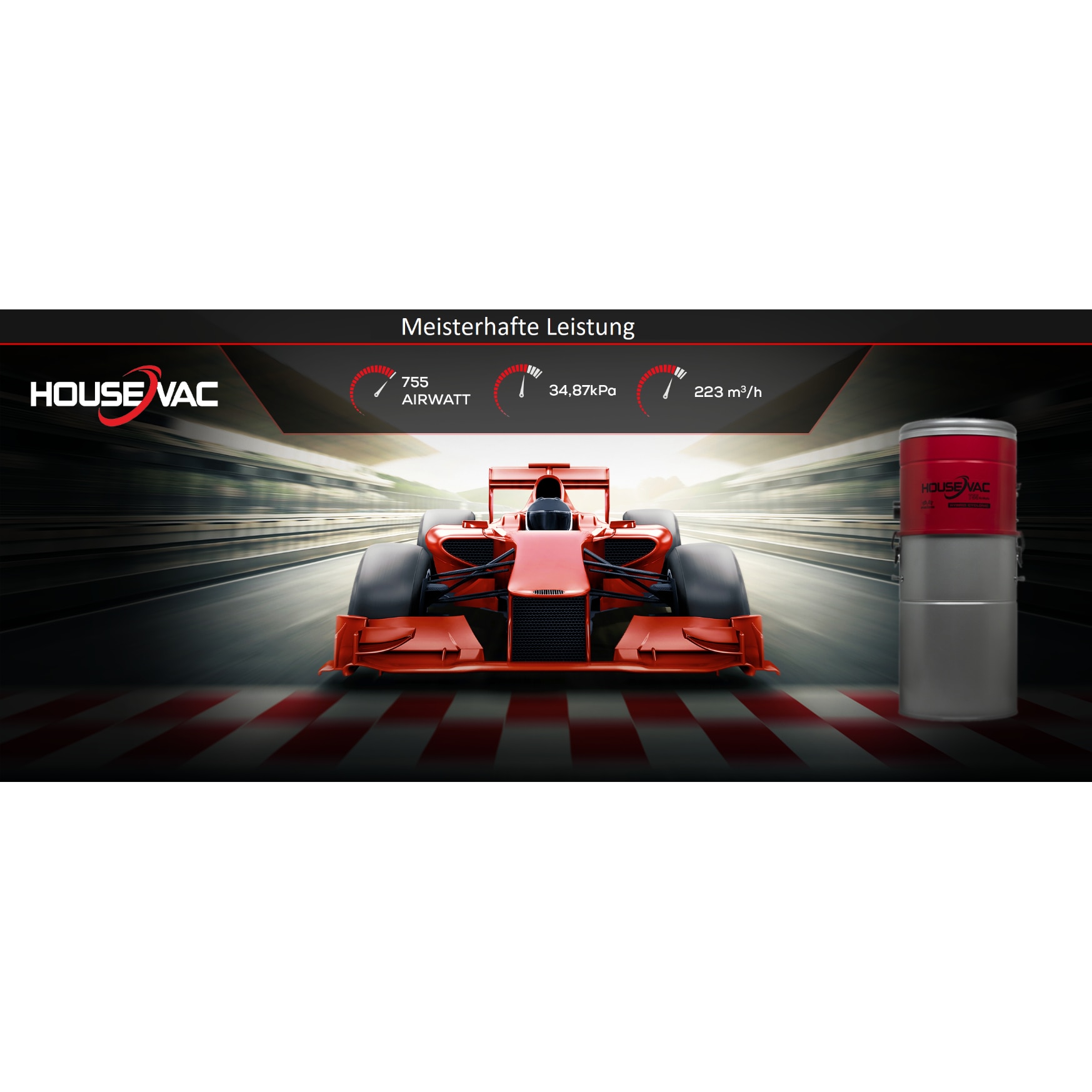 Aspirator Central HouseVac HV755ST, 755 AirWatt, 10 guri de aspirare, 35l, 7,5m set PREMIUM