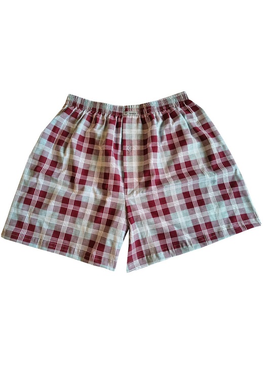 Boxeri largi DAREX, bumbac 100%, carouri gri-rosu, L INTL