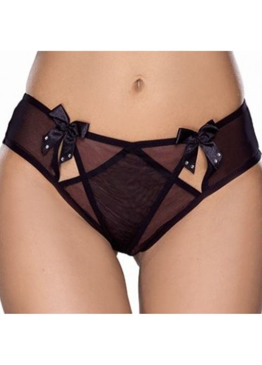 Tanga, Roxana 6692, poliester/elastan, negru, S-M INTL