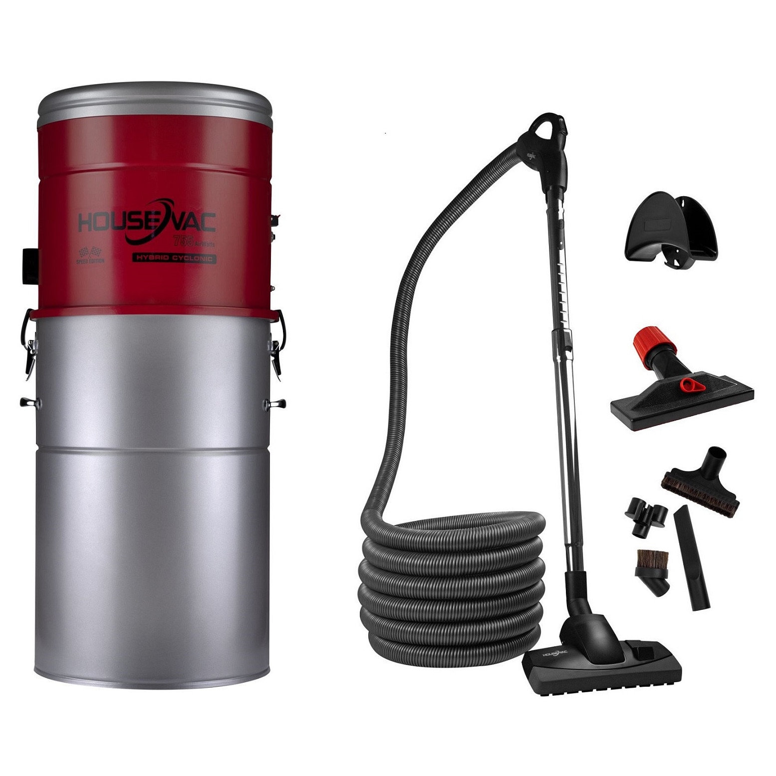 Aspirator Central HouseVac HV755ST, 755 AirWatt, 10 prize, set PREMIUM cu furtun 12m, 35l, 33x77cm