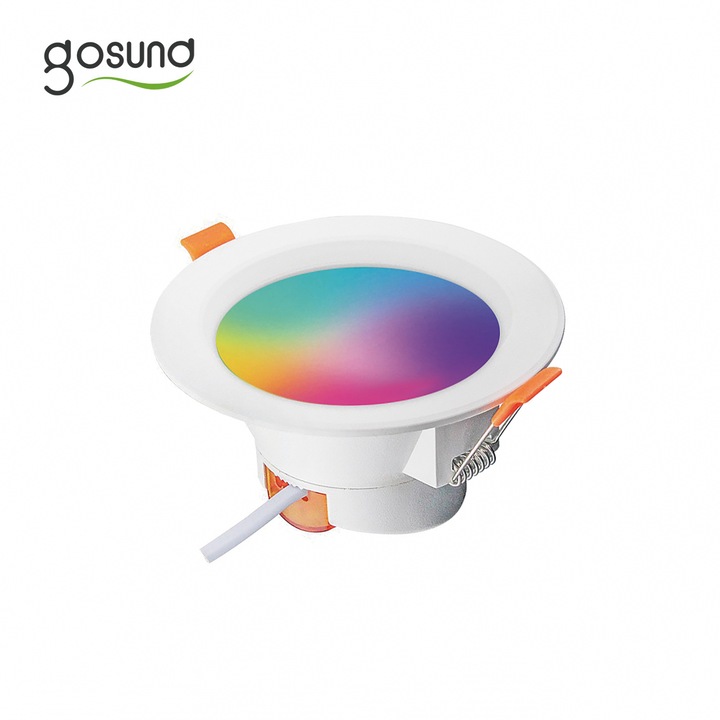 Spot LED Incastrabil Inteligent 5W 450lm RGB + CW, WiFi 2.4GHz Control Aplicatie Tuya, Lumina Alba 2700-6500K, Timer Scene, Compatibil Alexa Google Home, Durata 30000h, IP20, Alb