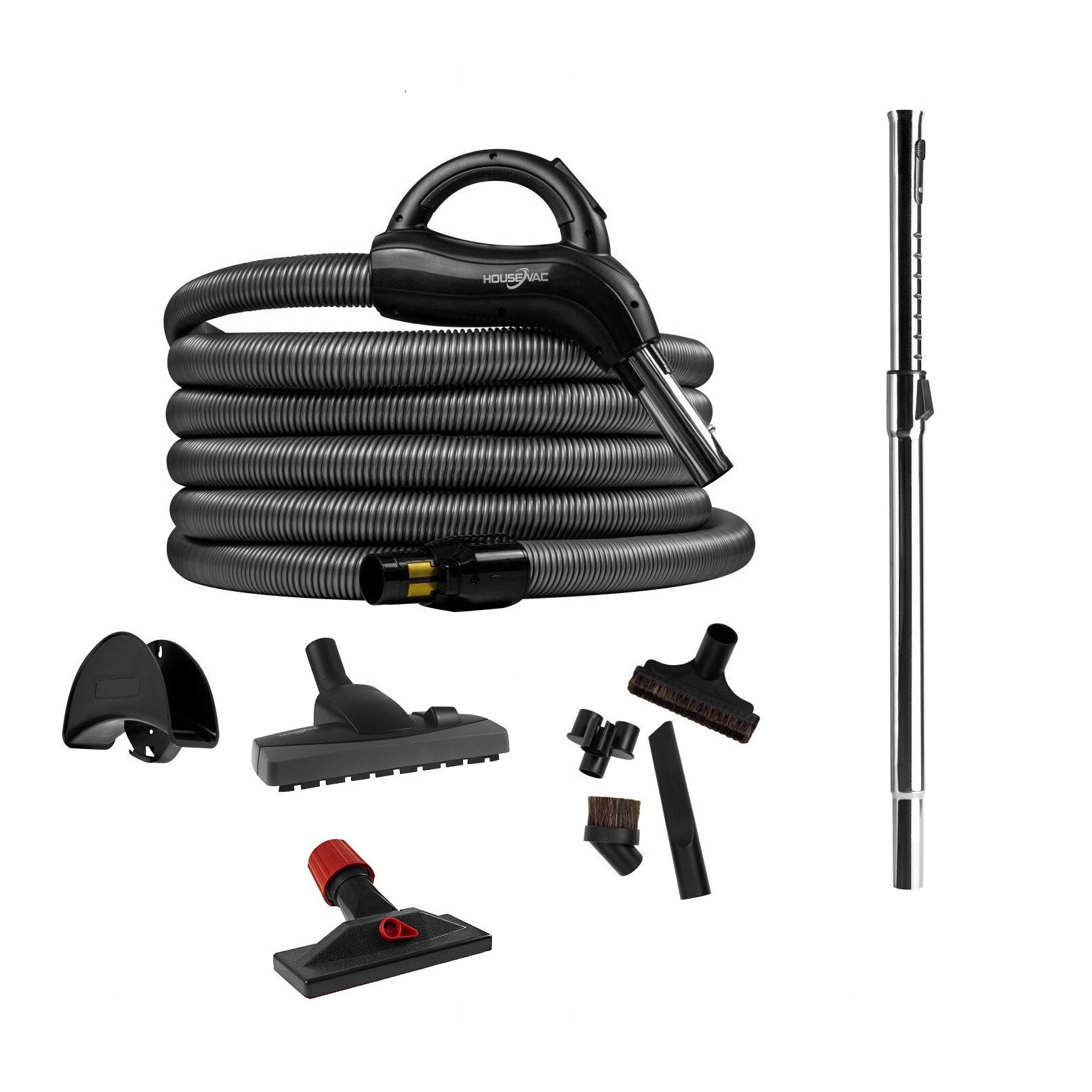 Aspirator Central HouseVac HV755ST, 755 AirWatt, 10 prize, set PREMIUM cu furtun 12m, 35l, 33x77cm