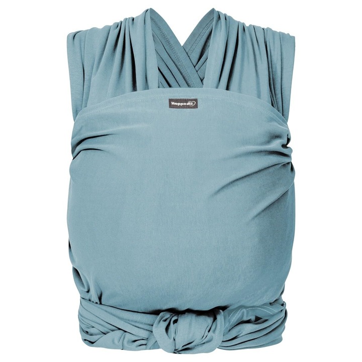 Sling elastic pentru bebelusi Hoppediz, pentru nou-nascuti de la nastere (2-9 kg), din bumbac organic, Ocean 4, 60 m