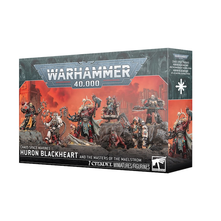 Разширение за игра Warhammer 40000, Huron Blackheart and the Masters of the Maelstrom Chaos Space Marines, Games Workshop, 7 модела за сглобяване, сив