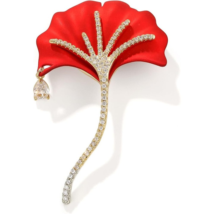 Márciusi bross legyező alakú virággal