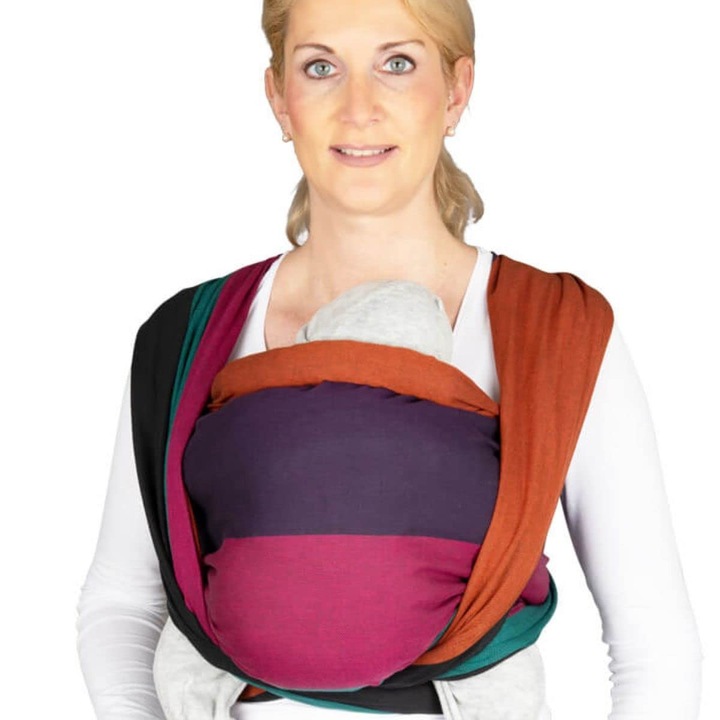 Sling pentru bebelusi tesut Hoppediz de la nastere, nou-nascut pana la copil mic, 100% bumbac, TS Hamburg 3, 70 m