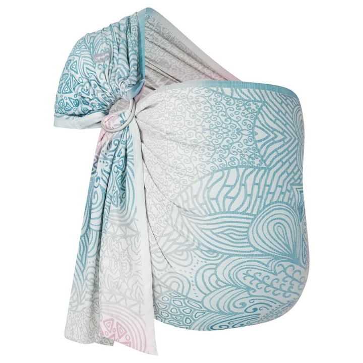 Sling Hoppediz, sling pentru bebelusi de la nastere, 100% bumbac organic, design Jaipur crem
