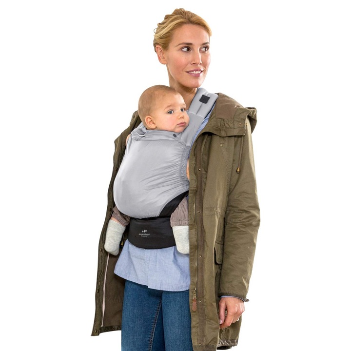 Marsupiu AMAZONAS Smart Carrier Ultra-Light Stone cantareste doar 370 g pentru 0-3 ani pana la 15 kg