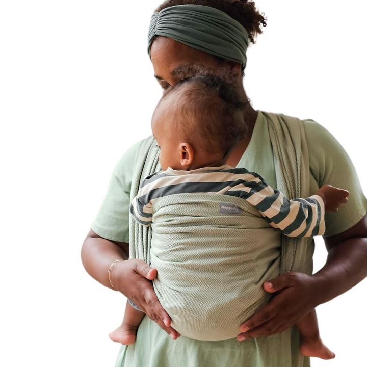 Sling tesut Hoppediz de la nastere, nou-nascut pana la copil mic, 100% bumbac, Elba 5, 40 m