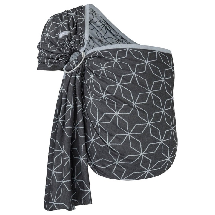 Sling Hoppediz, sling pentru bebelusi de la nastere, 100% bumbac organic, design Malmo aqua