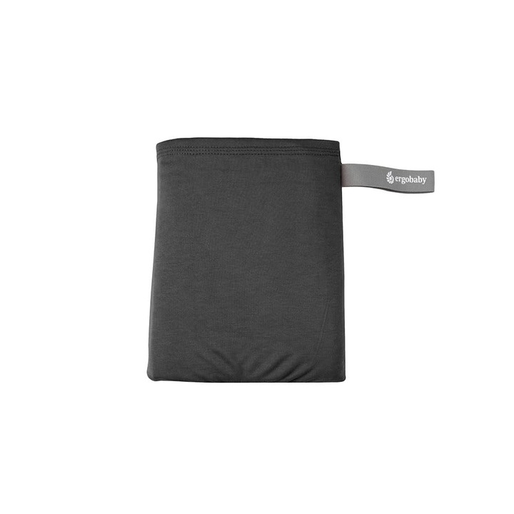 Sling Ergobaby pentru nou-nascuti de la nastere pana la 11, 3 kg, Sling Aura Knit din materiale reciclate, elastic si respirabil, sling wrap unisex, negru moale